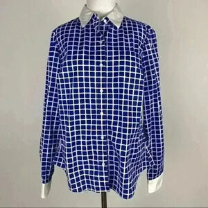 Tommy Hilfiger top size L Blue white window pane